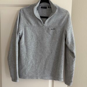 DKNY Women's Light Gray Quarter-Zip Sweatshirt